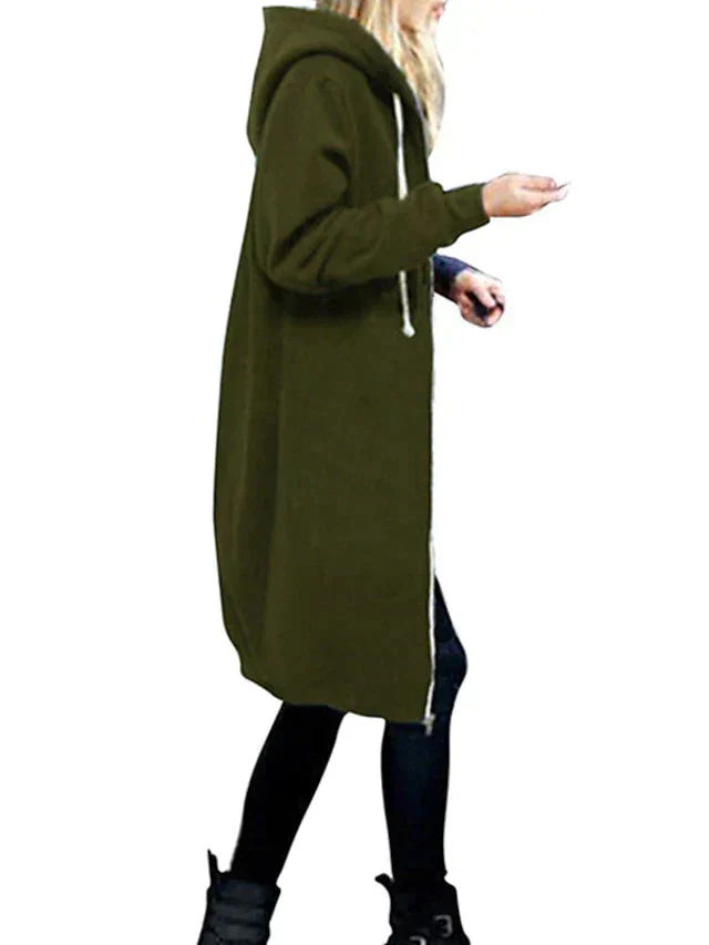 Warm Cozy Women’s Zip-Up Hoodie - Longline, For Cold Days - Image 5