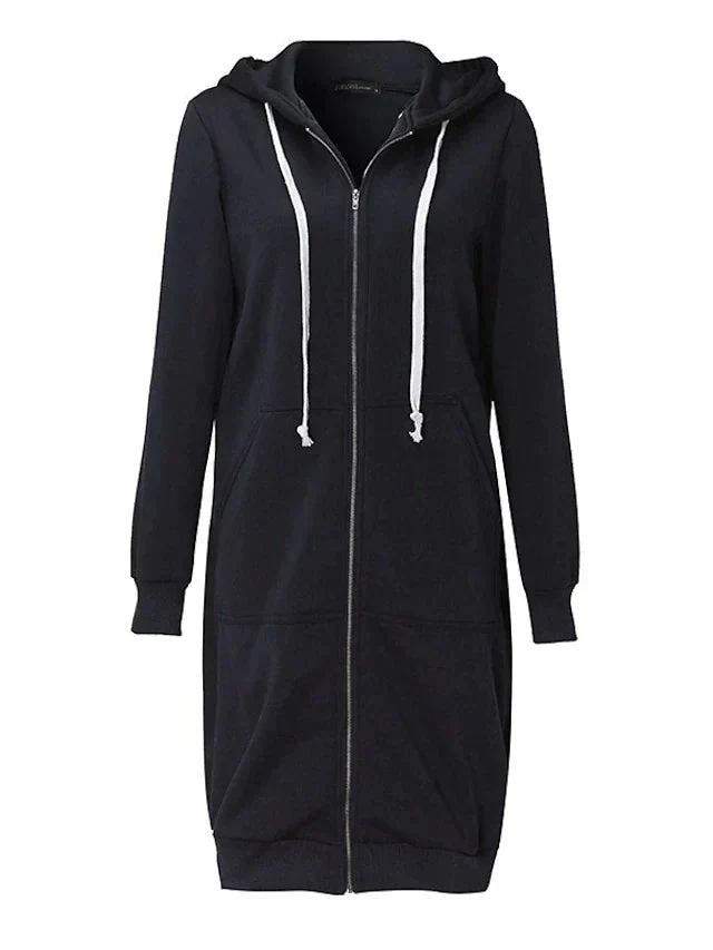 Warm Cozy Women’s Zip-Up Hoodie - Longline, For Cold Days - Image 6