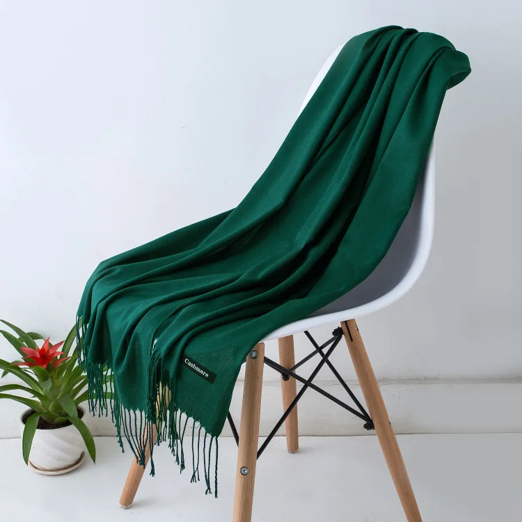 Warm Cozy Women Scarf - Long Fringe, Cashmere, Winter - Image 24
