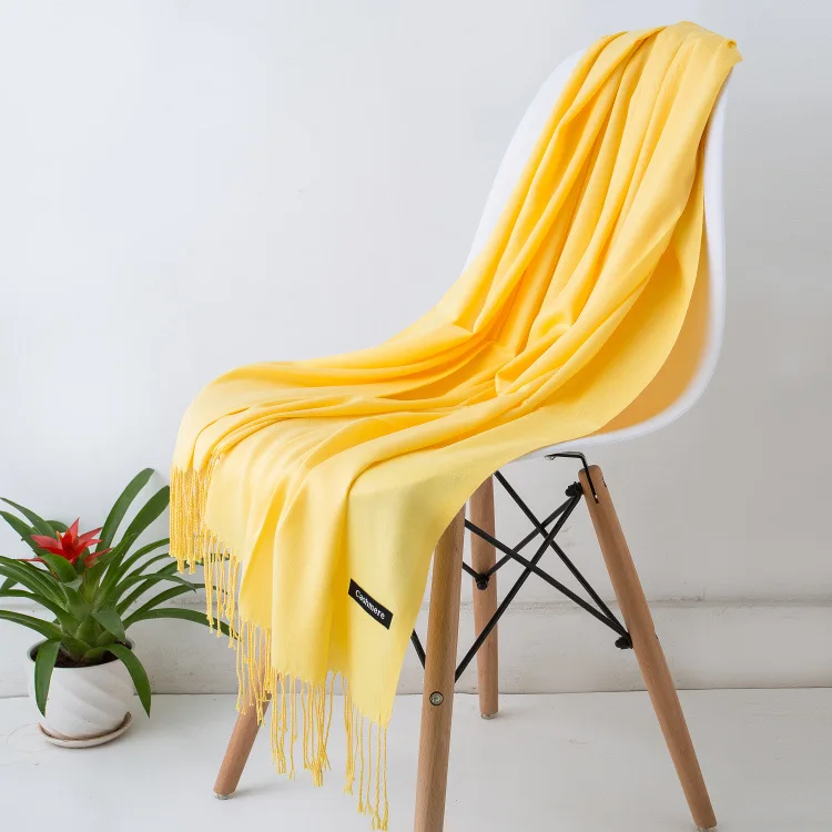 Warm Cozy Women Scarf - Long Fringe, Cashmere, Winter - Image 26
