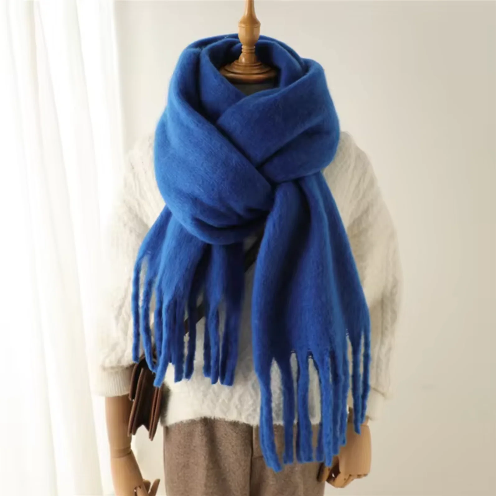 Warm Cozy Womens Winter Scarf - Blanket Fringe Plush - Image 8