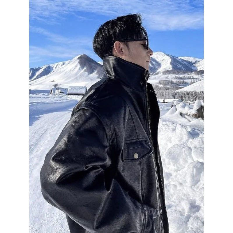 Warm Durable Men's Leather Jacket - Pilot Motorcycle Style, Horse Leather, Autumn And Winter - Image 7