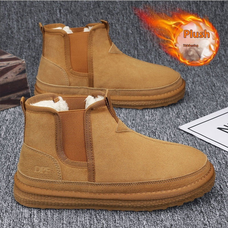 Warm Men’s Ankle Boots - Round Toe, Suede PU, Casual Winter - Image 3