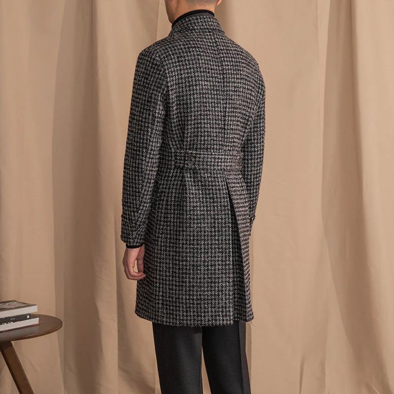 Warm Men’s Double-Breasted Coat - Mid-Length Wool, Winter - Image 6