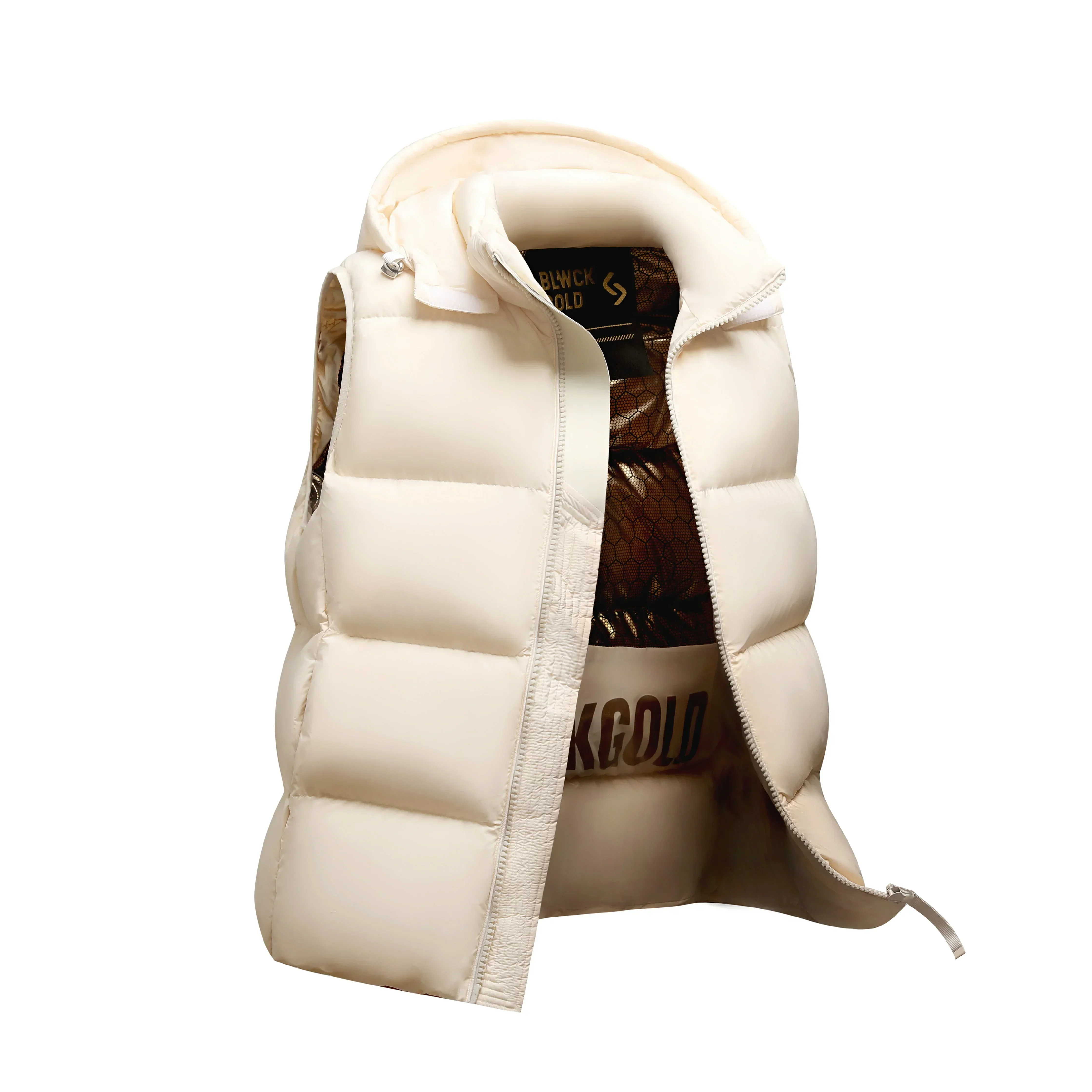 Warm Men's Down Vest - Boxy Quilted, Cotton Blend, Autumn - Image 6