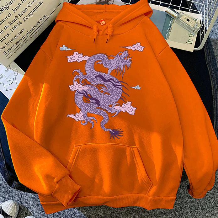 Warm Men’s Hoodie - Dragon Print Pullover, Polyester Casual - Image 10