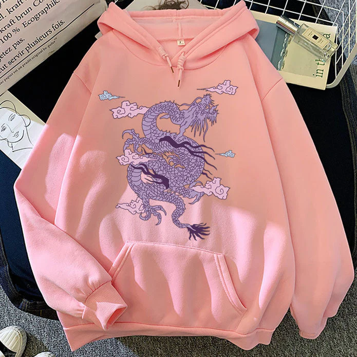 Warm Men’s Hoodie - Dragon Print Pullover, Polyester Casual - Image 11