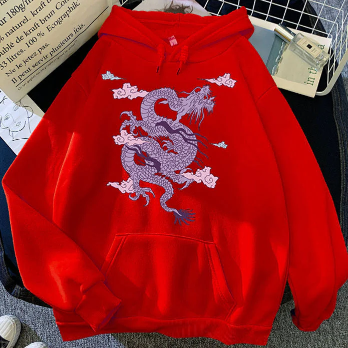 Warm Men’s Hoodie - Dragon Print Pullover, Polyester Casual - Image 12