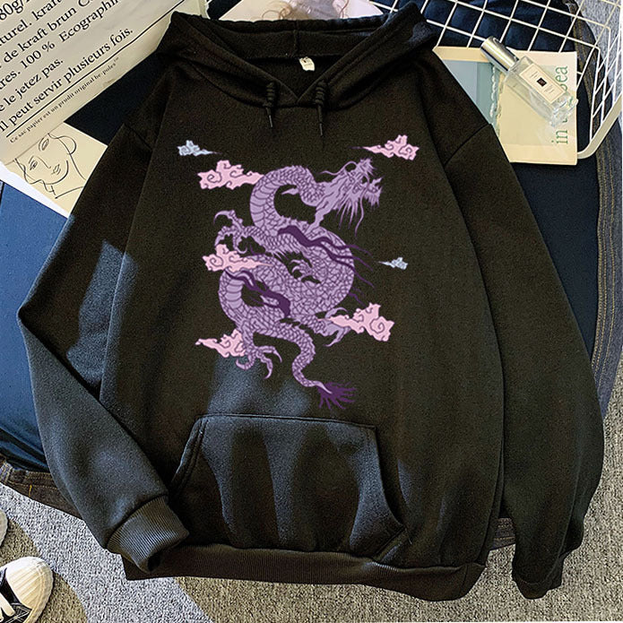Warm Men’s Hoodie - Dragon Print Pullover, Polyester Casual - Image 7