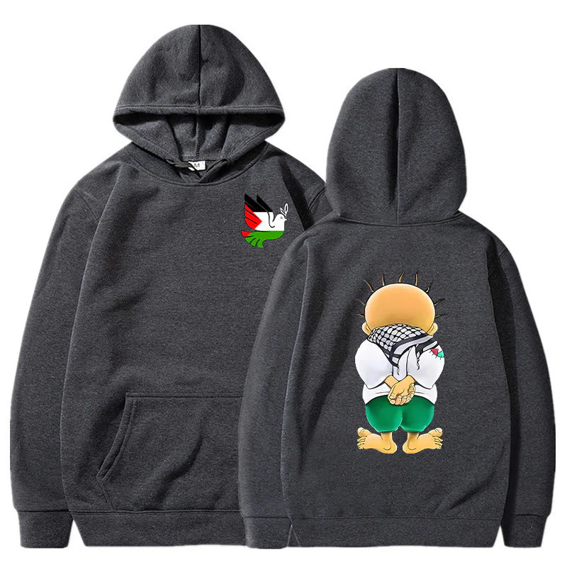 Warm Men's Hoodie - Relaxed Pullover, Polyester, Casual - Image 4
