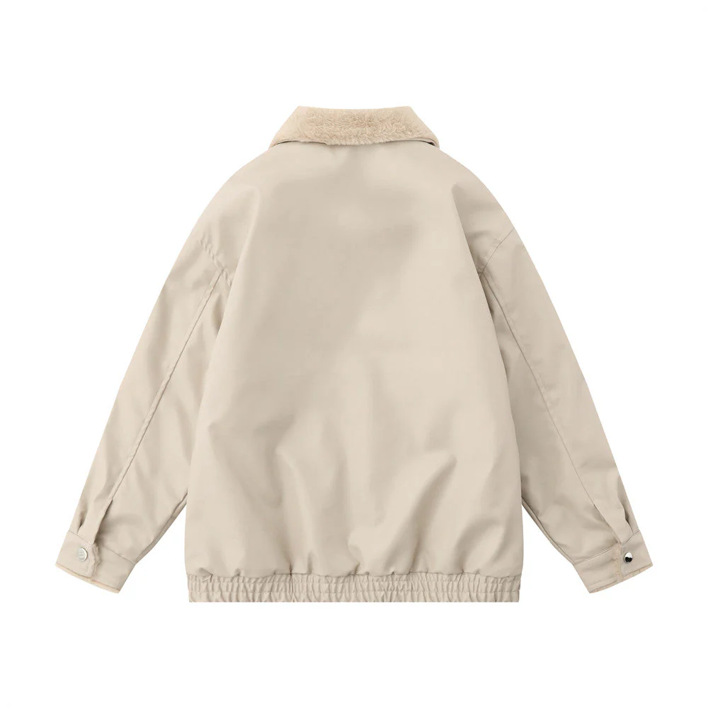 Warm men's jacket – moto-inspired, loose, PU leather, for fall and winter, city wear - Image 3