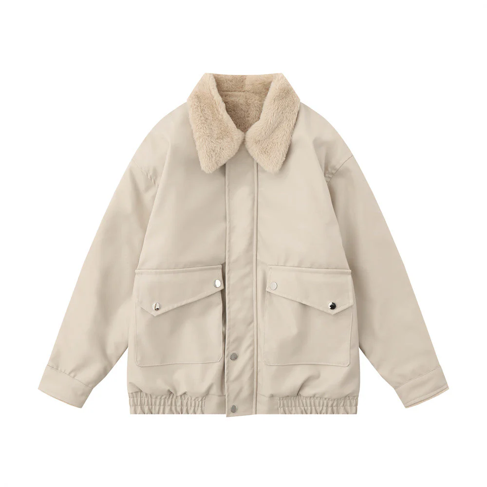 Warm men's jacket – moto-inspired, loose, PU leather, for fall and winter, city wear - Image 4