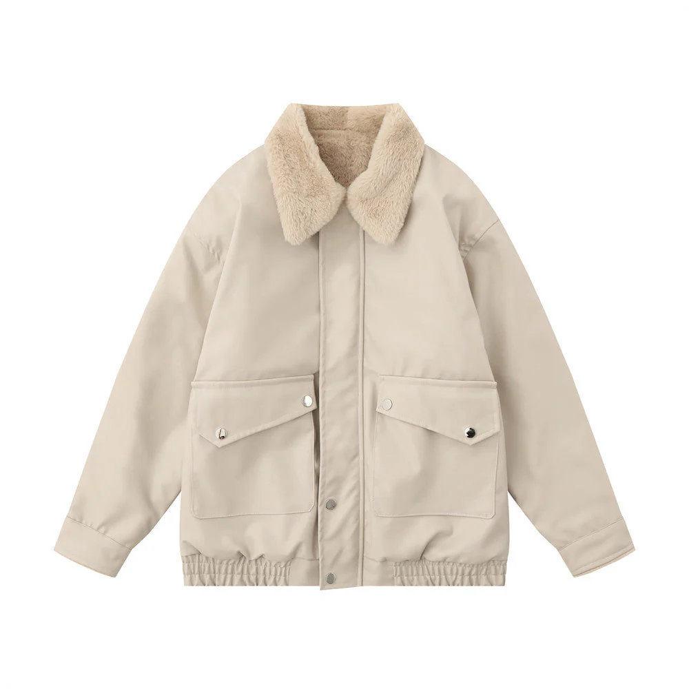 Warm men's jacket – moto-inspired, loose, PU leather, for fall and winter, city wear - Image 7