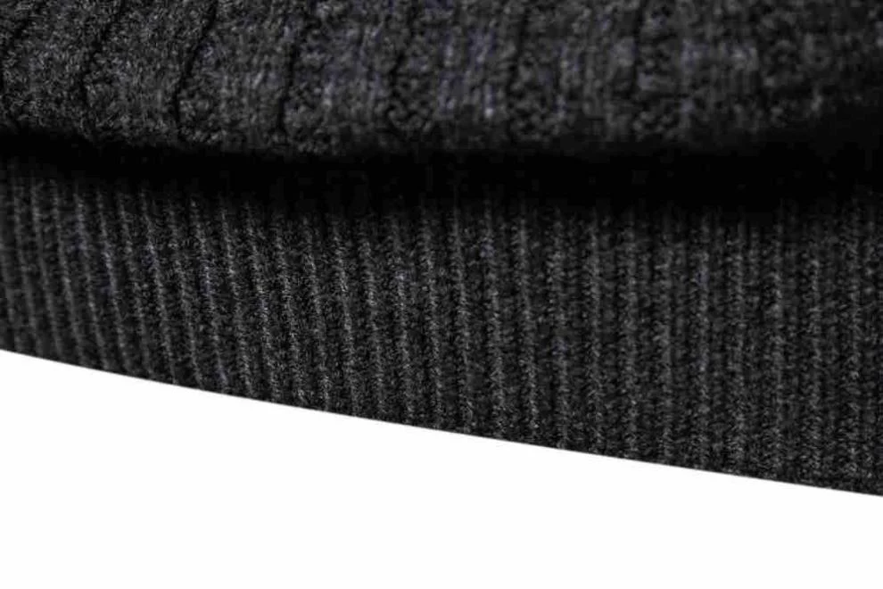 Warm Men's Knit Sweater - Round Neck Ribbed Knit, Autumn - Image 10
