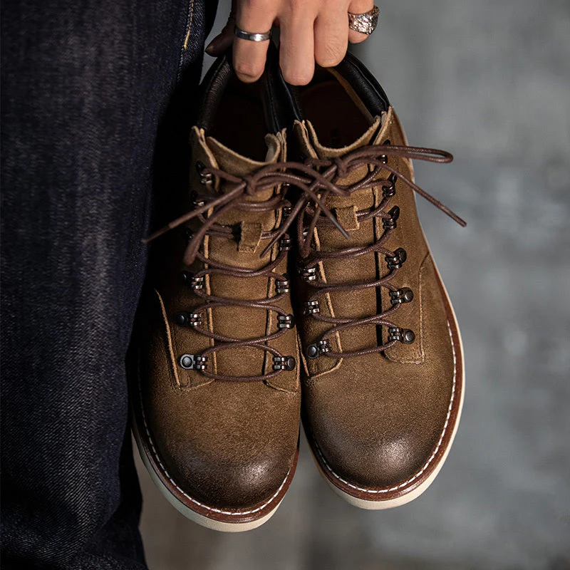 Warm Men's Mountaineering Boots - High-Top, Calf Leather - Image 4