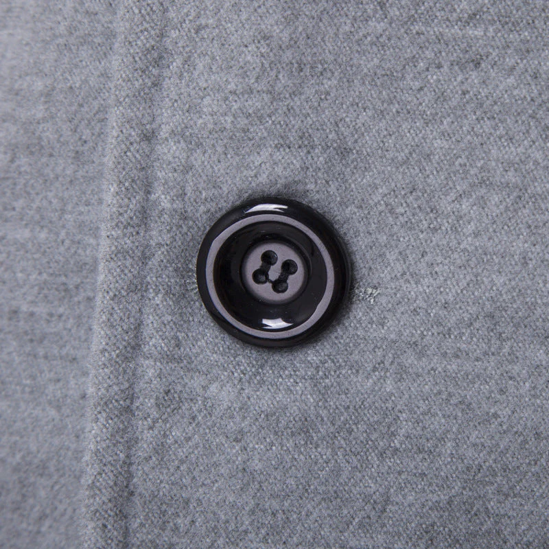 Warm Men's Peacoat - Double Breasted, Woolen Feel, Winter - Image 8