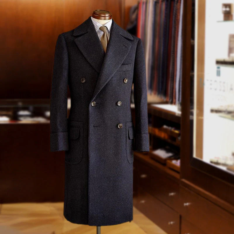 Warm Men's Polo Coat - Double Breasted Wool For Winter - Image 6