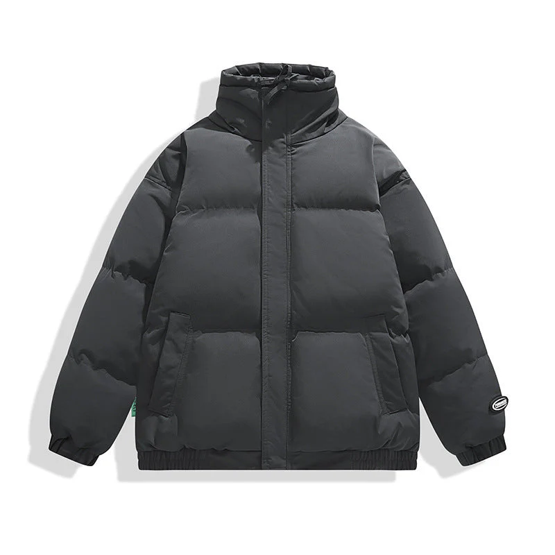 Warm Men's Puffer Jacket - Oversized Boxy Cut, Cotton - Image 5