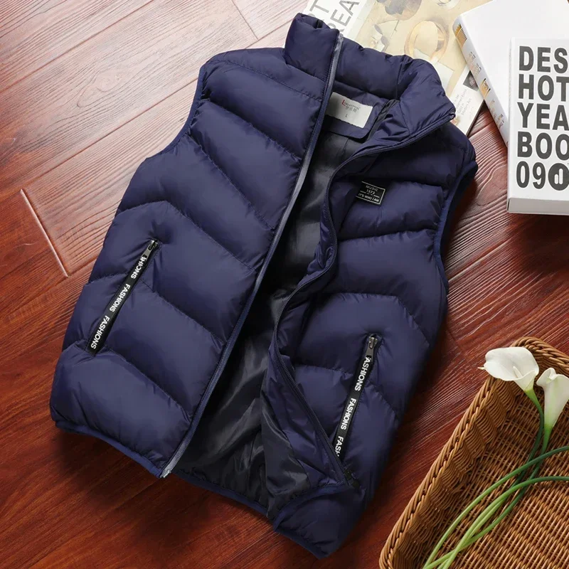 Warm Men’s Puffer Vest - Short Quilted, Polyester, Winter - Image 10