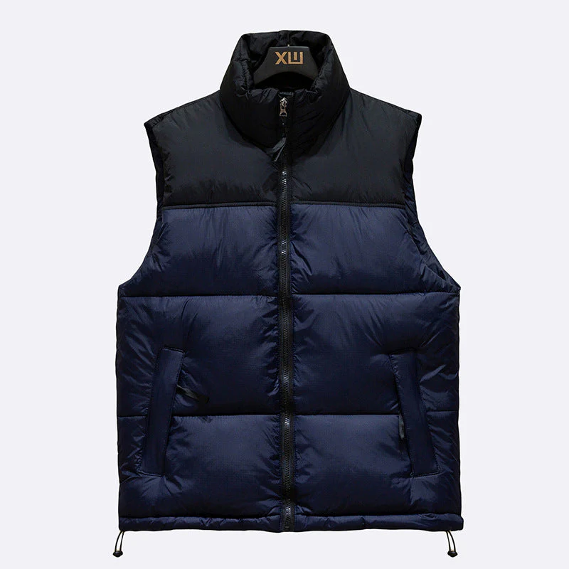 Warm Men's Puffer Vest - Sleeveless Quilted Down, Winter - Image 3