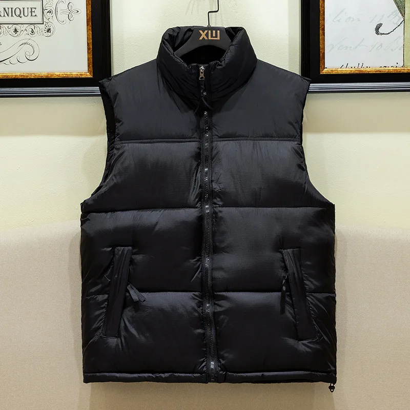 Warm Men's Puffer Vest - Sleeveless Quilted Down, Winter - Image 4
