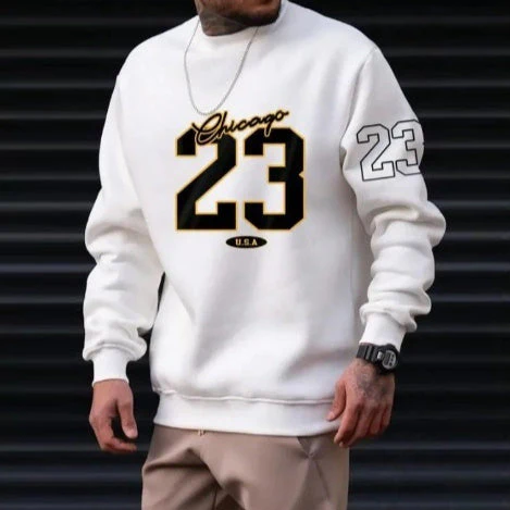 Warm Men’s Sweatshirt – Relaxed Crewneck, Fleece, Casual