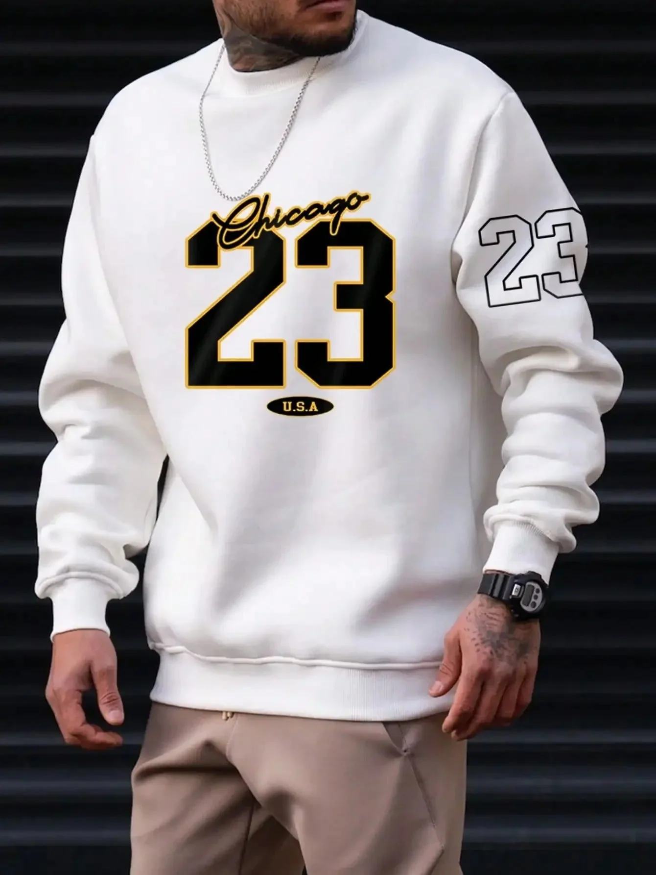 Warm Men’s Sweatshirt – Relaxed Crewneck, Fleece, Casual - Image 10