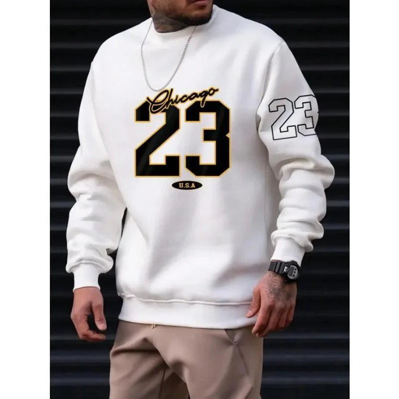 Warm Men’s Sweatshirt – Relaxed Crewneck, Fleece, Casual - Image 3