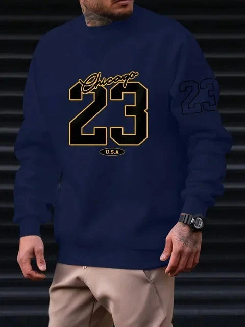Warm Men’s Sweatshirt – Relaxed Crewneck, Fleece, Casual - Image 9