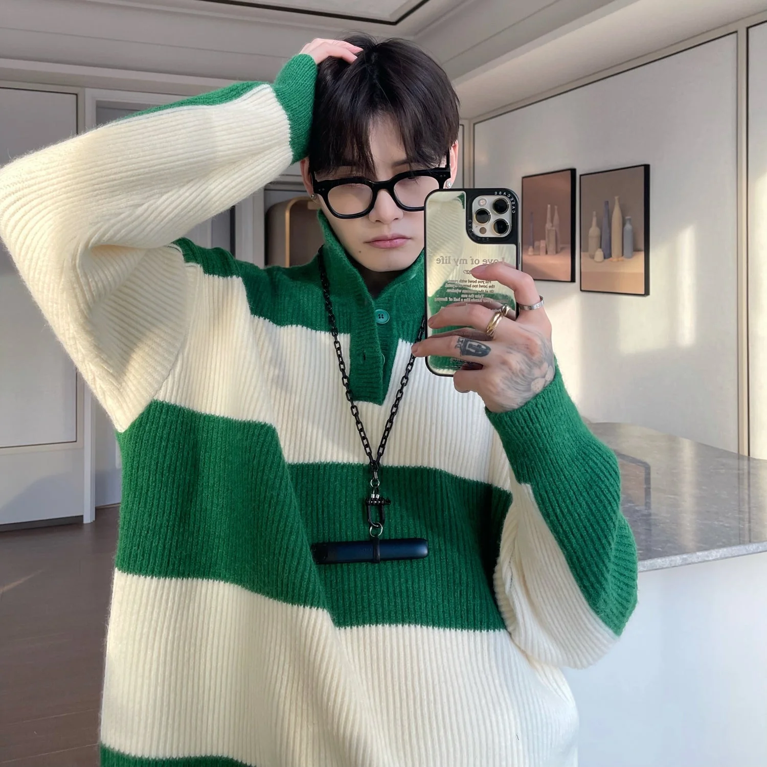 Warm Men’s Turtleneck Sweater - Relaxed Ribbed Knit, Winter - Image 4