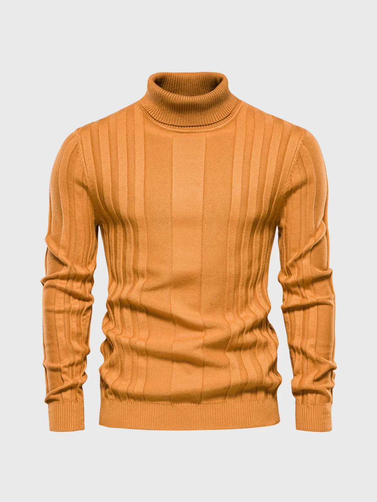 Warm Men’s Turtleneck Sweater - Ribbed Vertical Knit - Image 5