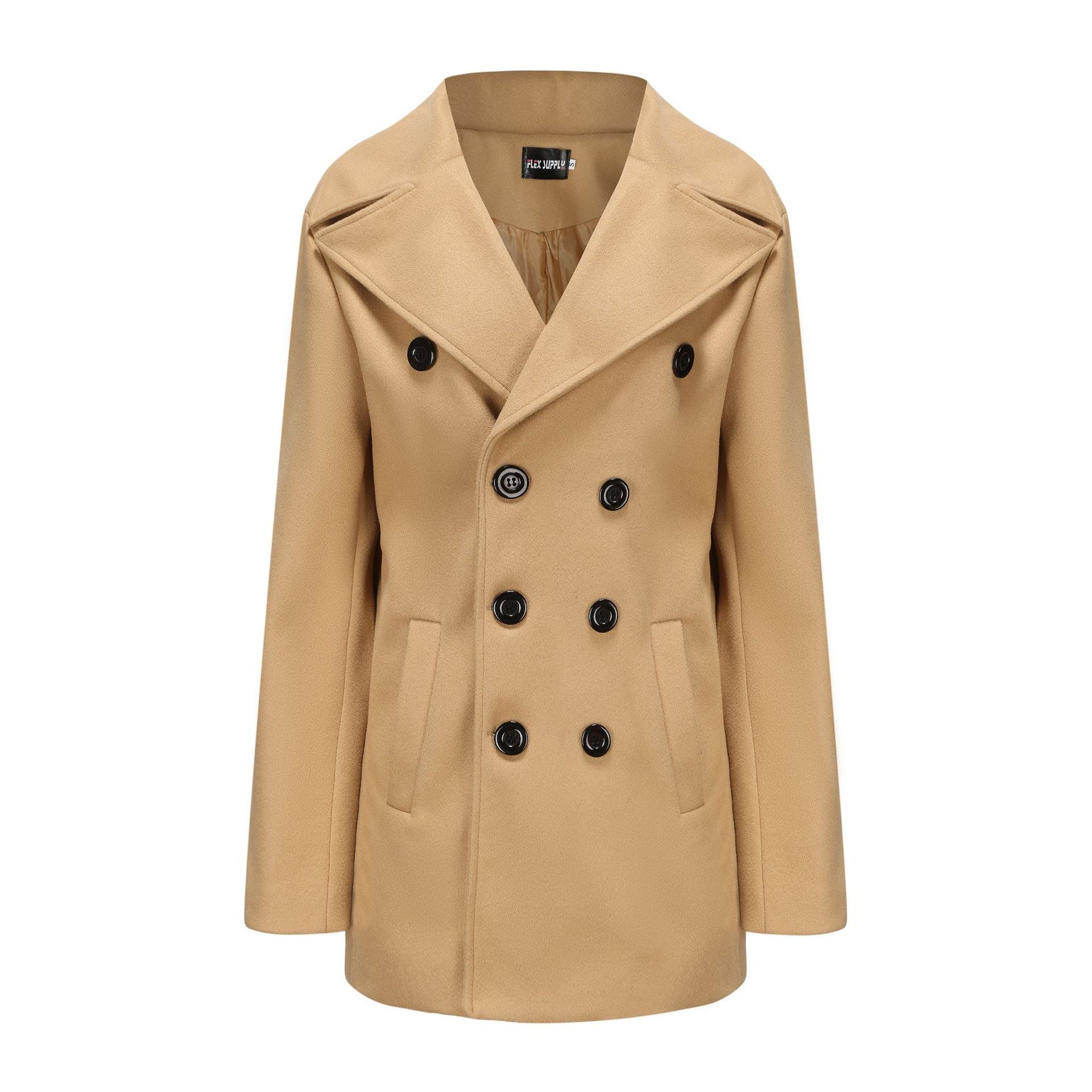 Warm Men's Wool Coat - Double Breasted, Structured For Winter - Image 10