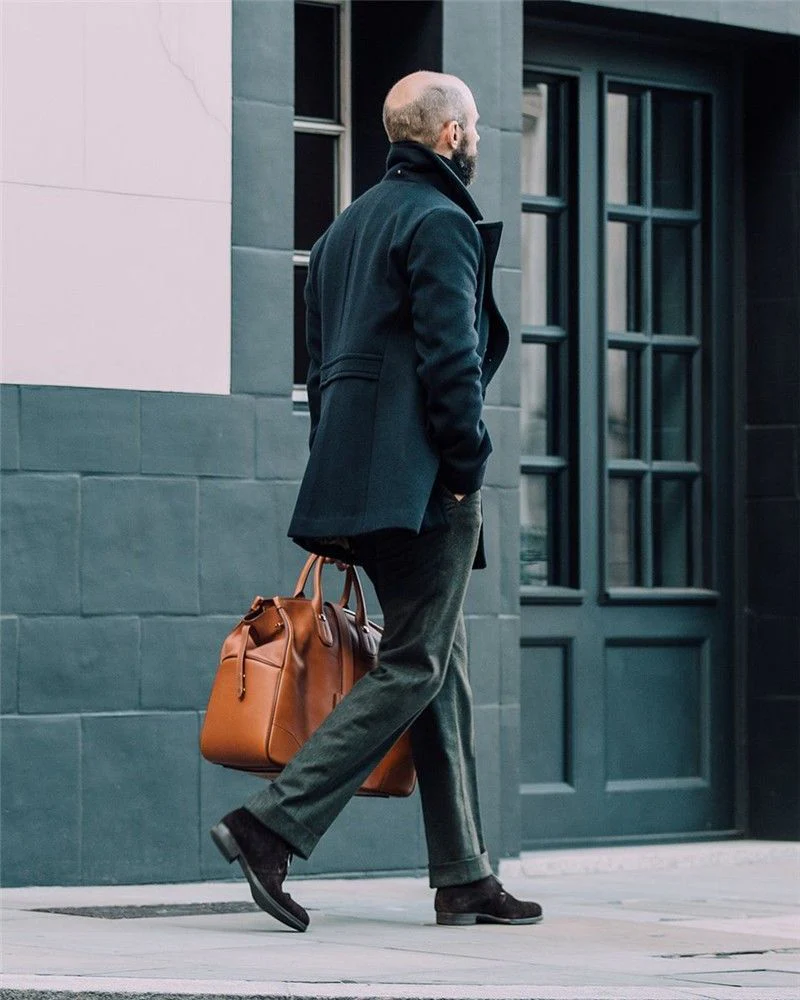 Warm Men's Wool Coat - Double Breasted, Structured For Winter - Image 7