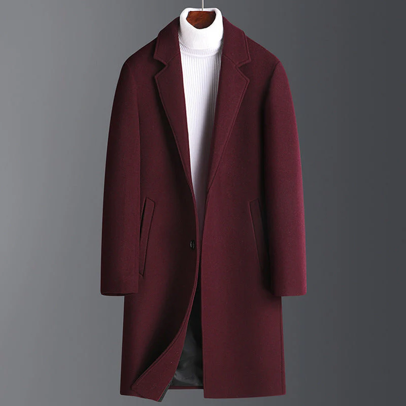 Warm Men’s Wool Coat - Korean Single-Breasted Velvet - Image 10