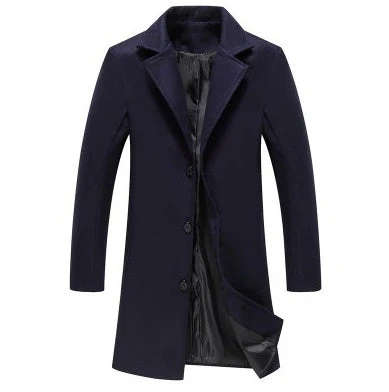 Warm Men's Wool Overcoat - Single-Breasted, Wool Blend - Image 10