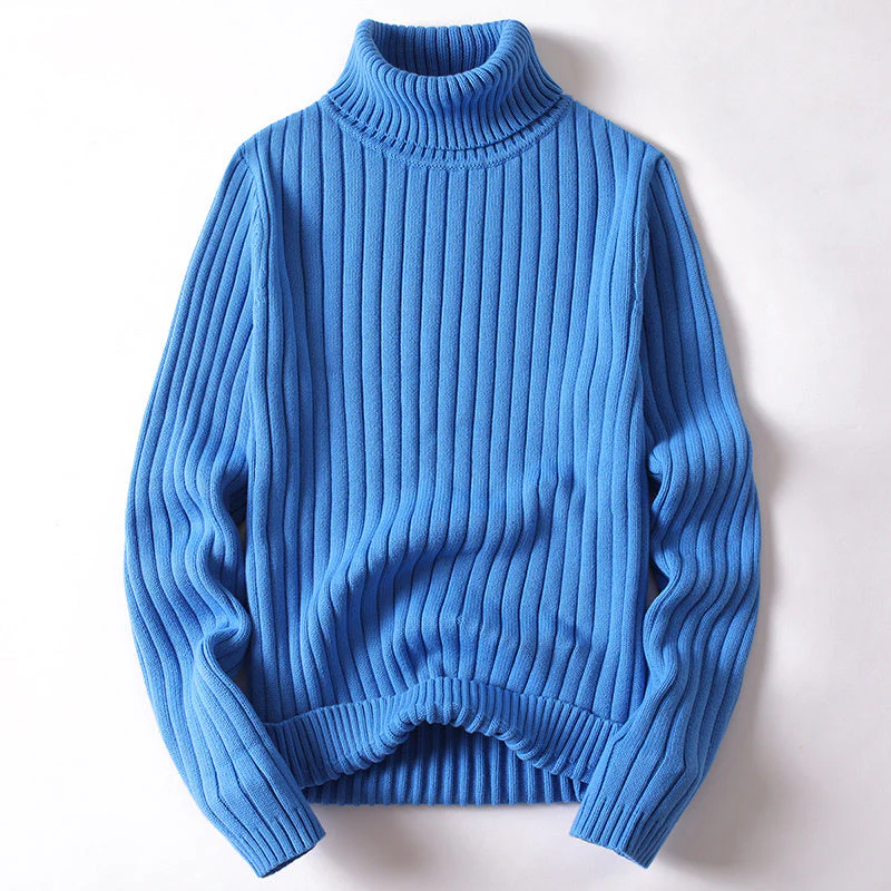 Warm Men Women Turtleneck Sweater - Slim Ribbed Knit - Image 4