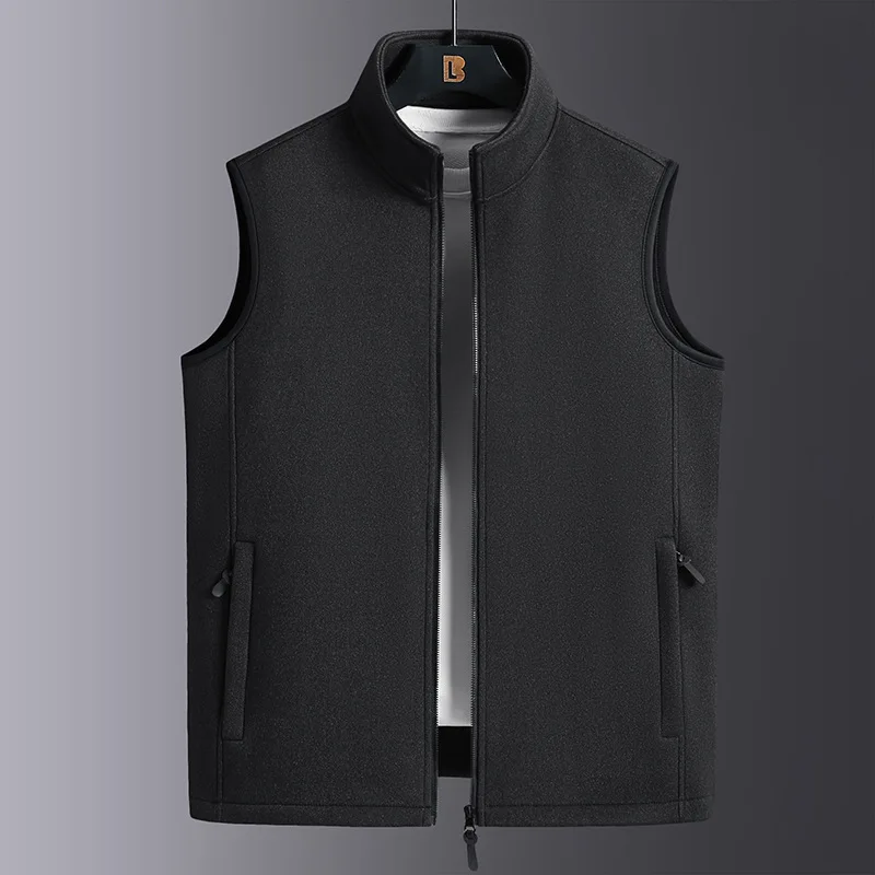 Warm Mens Fleece Vest - Sleeveless, Lamb Fleece, Winter - Image 5
