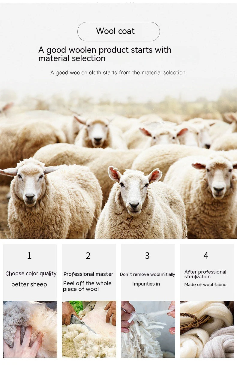 Warm Mens Wool Coat - Mid Length Structured Cut, Winter - Image 2