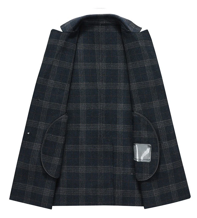 Warm Refined Men's Overcoat - Longline, Wool, Citywear - Image 5