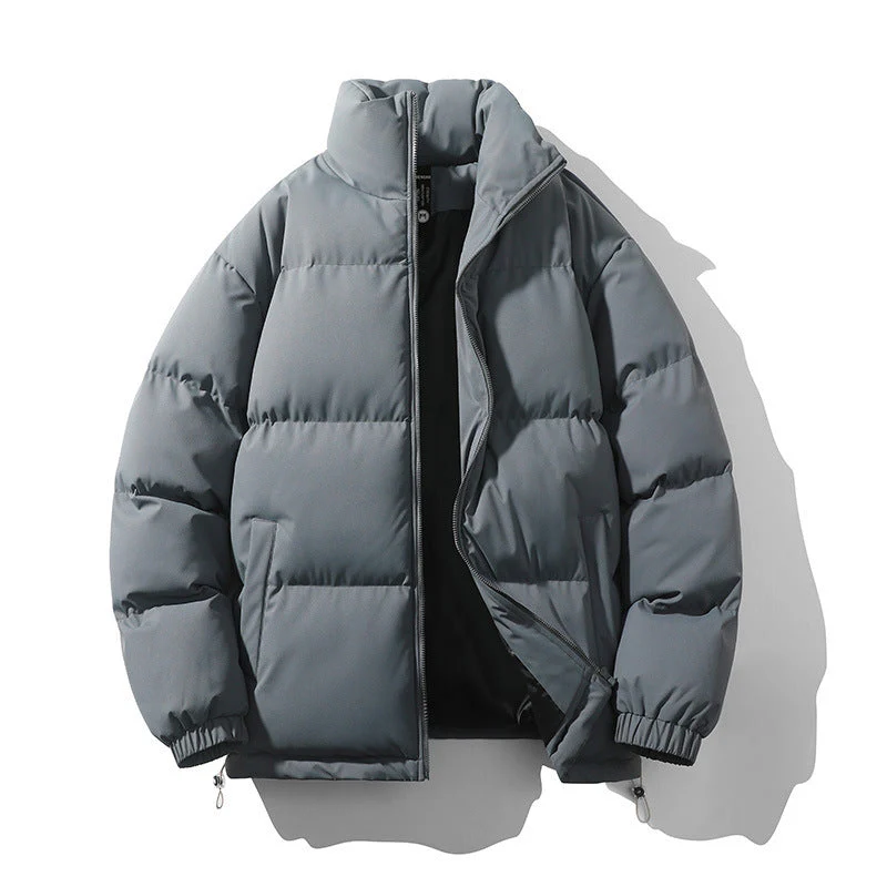 Warm Relaxed Men Down Coat - Boxy Puffer, Polyester, Urban - Image 10