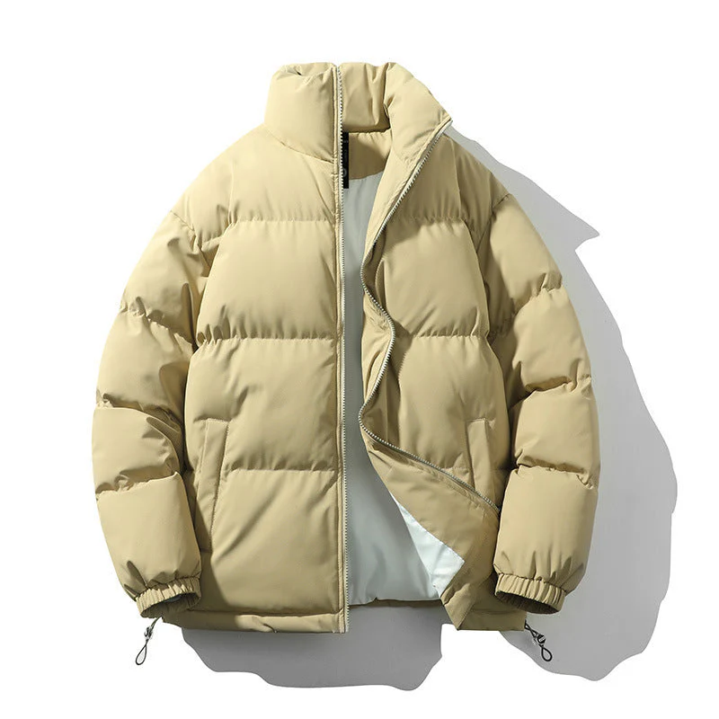 Warm Relaxed Men Down Coat - Boxy Puffer, Polyester, Urban - Image 11