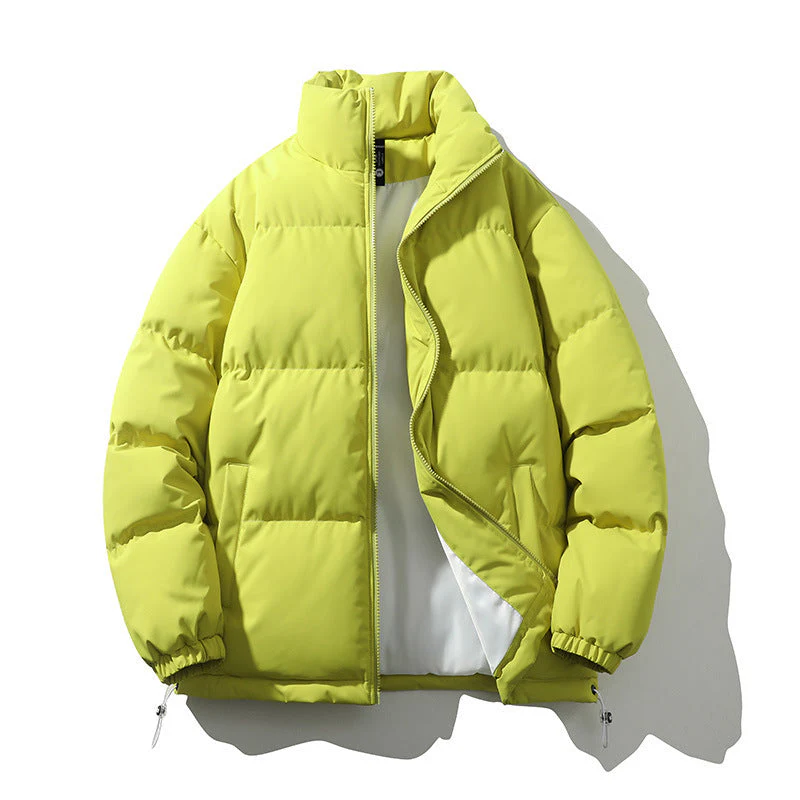 Warm Relaxed Men Down Coat - Boxy Puffer, Polyester, Urban - Image 12