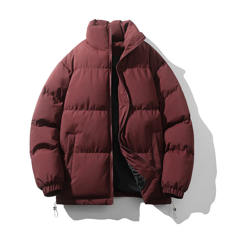 Warm Relaxed Men Down Coat - Boxy Puffer, Polyester, Urban - Image 17