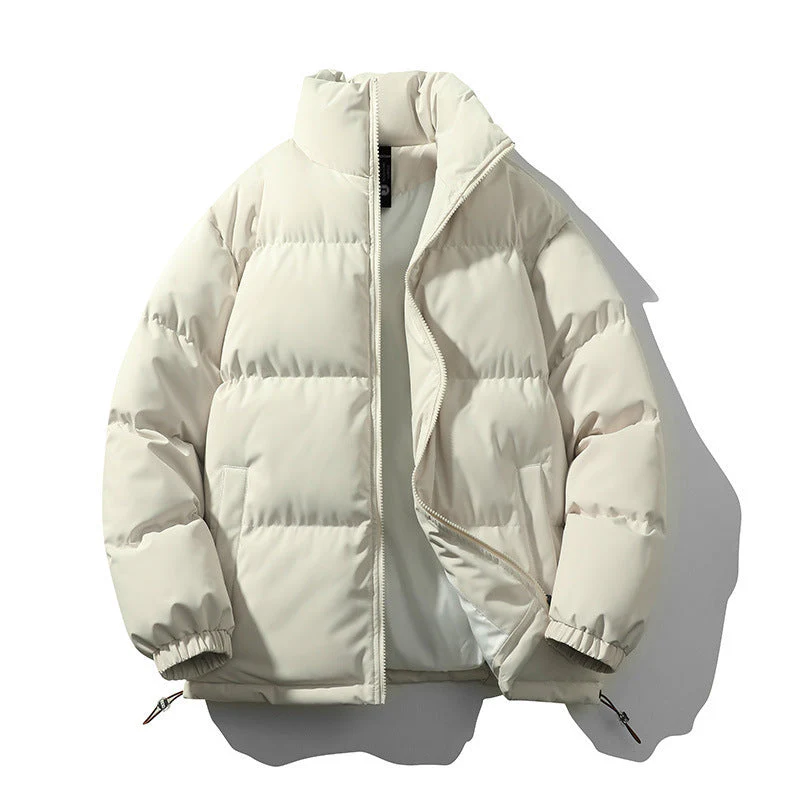 Warm Relaxed Men Down Coat - Boxy Puffer, Polyester, Urban - Image 6