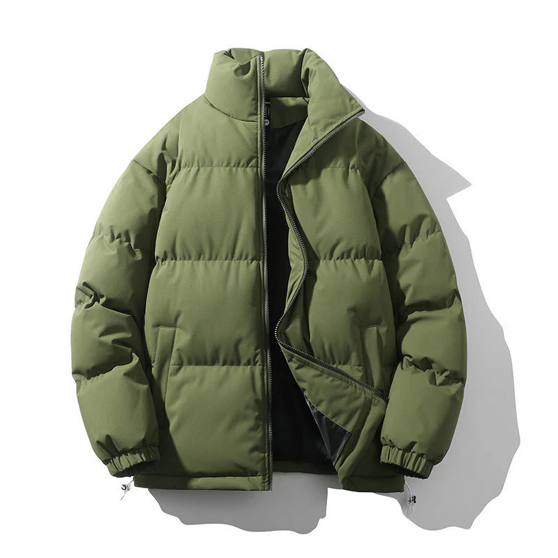 Warm Relaxed Men Down Coat - Boxy Puffer, Polyester, Urban - Image 7