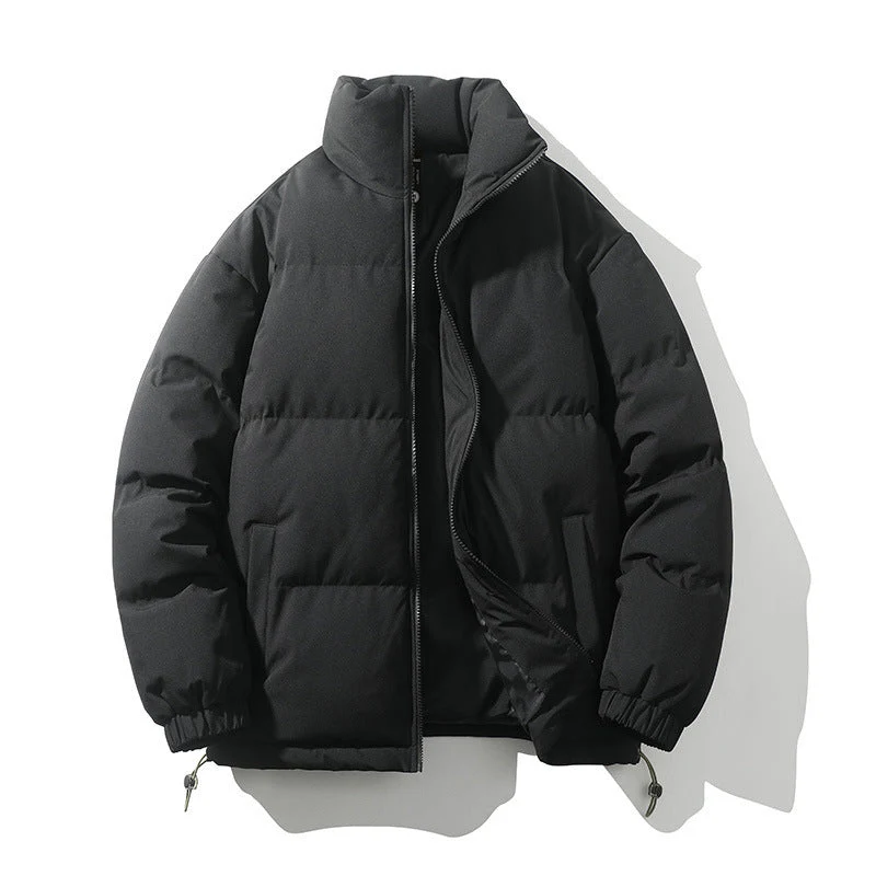 Warm Relaxed Men Down Coat - Boxy Puffer, Polyester, Urban - Image 8