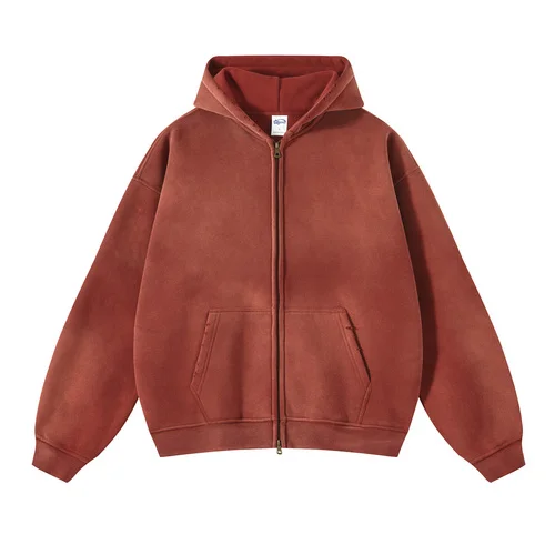 Warm Relaxed Men's Zip Up Hoodie - Oversize, Plush, Winter - Image 38
