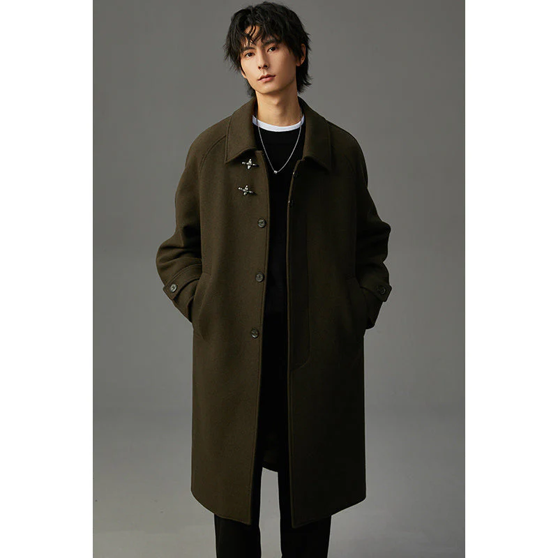 Warm Structured Men’s Wool Coat - Midlength, Double Sided - Image 6