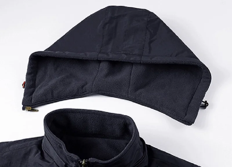 Warm Versatile Men Hooded Vest - Fleece Lined, Nylon, Outdoor - Image 11