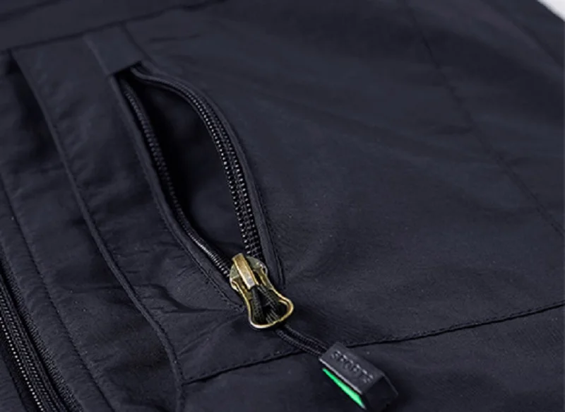 Warm Versatile Men Hooded Vest - Fleece Lined, Nylon, Outdoor - Image 16